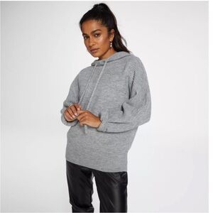 NWT Calia Grey Ribbed Hoodie Pullover Sweater Woman’s Small